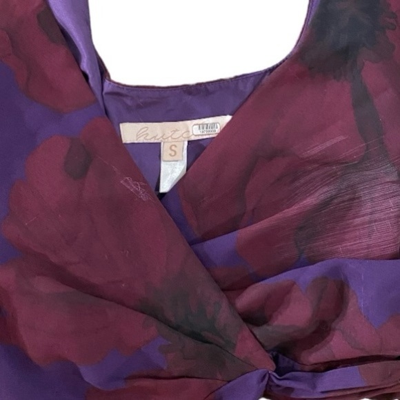 Hutch Kya Wrap Dress Long Sleeve in Purple Floral Chiffon Size Small - Picture 10 of 13